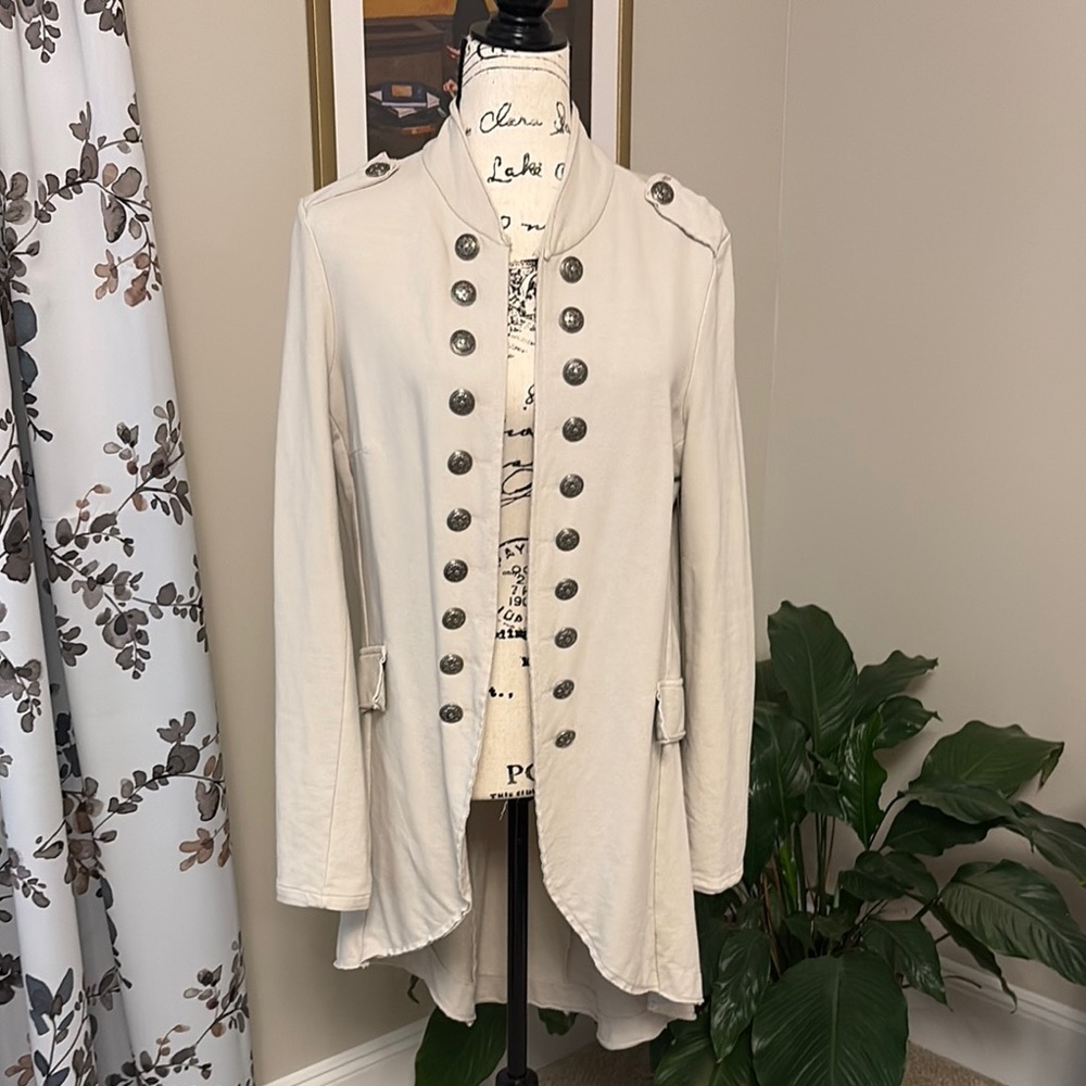 Women's Cream Military Style Jacket